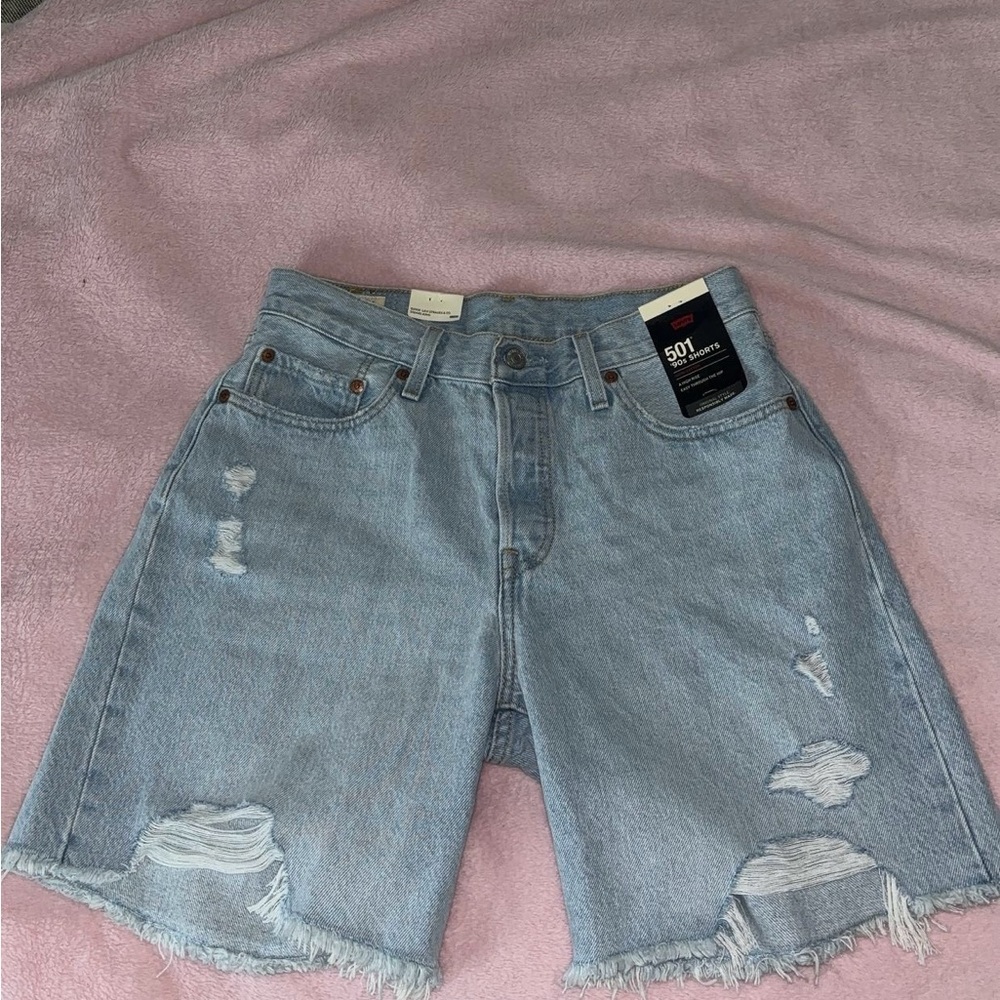 levi's 501 90's high waisted shorts size 27, new with tags